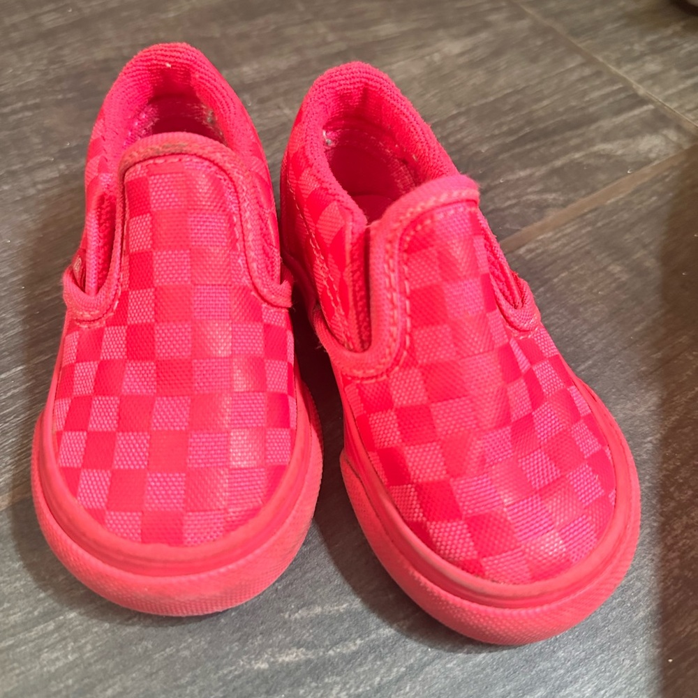 Vans Kids Slip-On Sneakers - Bright Pink Checkered